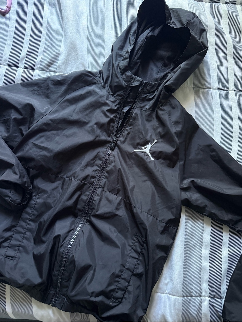 Jordan kids Black Hooded Windbreaker Jacket